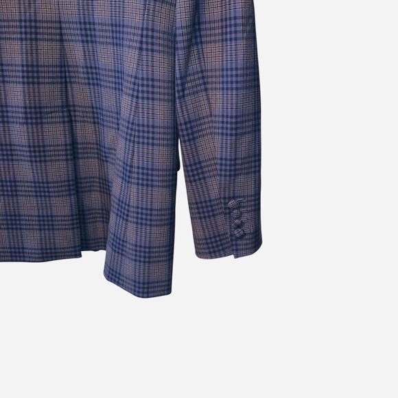 Aritzia Babaton Samuel blue gray double-breasted plaid blazer - Picture 10 of 10